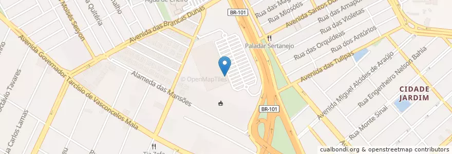 Mapa de ubicacion de Caçarola Potiguar en 巴西, 东北部, 北里约格朗德, Região Geográfica Intermediária De Natal, Microrregião De Natal, 纳塔尔.