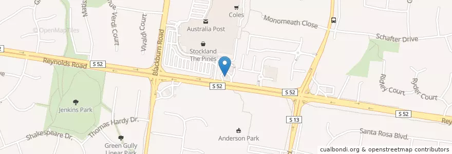 Mapa de ubicacion de United en Australia, Victoria, City Of Manningham.