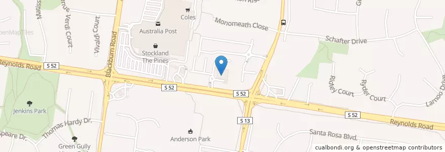 Mapa de ubicacion de Cherry Hill Tavern en Australië, Victoria, City Of Manningham.