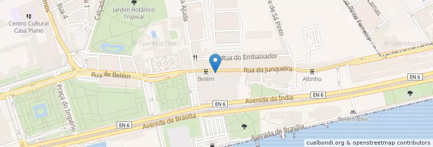 Mapa de ubicacion de Santander Totta en 葡萄牙, Área Metropolitana De Lisboa, Lisboa, Grande Lisboa, Belém.