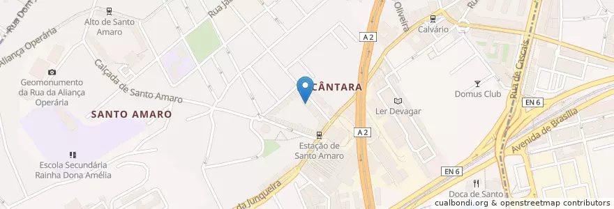 Mapa de ubicacion de Santander Totta en 포르투갈, Área Metropolitana De Lisboa, Lisboa, Grande Lisboa, 리스본, Alcântara.