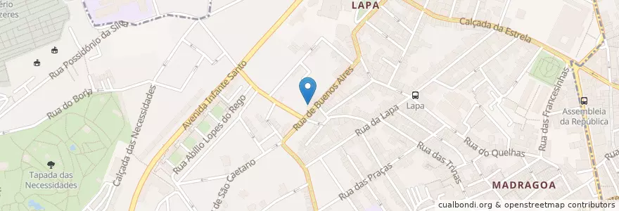 Mapa de ubicacion de Santander Totta en ポルトガル, Área Metropolitana De Lisboa, Lisboa, Grande Lisboa, リスボン, Estrela.