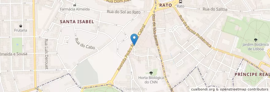 Mapa de ubicacion de Santander Totta en Portugal, Área Metropolitana De Lisboa, Lisbon, Grande Lisboa, Lisbon, Campo De Ourique.