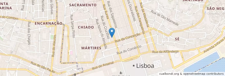 Mapa de ubicacion de Santander Totta en Португалия, Área Metropolitana De Lisboa, Лиссабон, Grande Lisboa, Лиссабон, Santa Maria Maior.