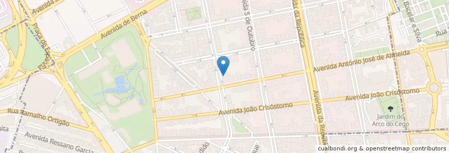 Mapa de ubicacion de Santander Totta en 포르투갈, Área Metropolitana De Lisboa, Lisboa, Grande Lisboa, 리스본, Avenidas Novas.