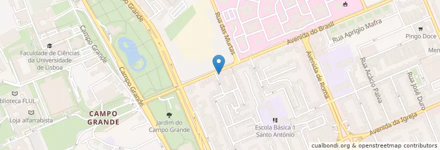 Mapa de ubicacion de Santander Totta en Portugal, Área Metropolitana De Lisboa, Lisboa, Grande Lisboa, Lisbon, Alvalade.