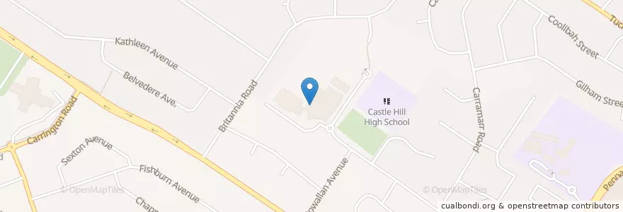 Mapa de ubicacion de The Countryard Cafe Castle Hill en أستراليا, نيوساوث ويلز, The Hills Shire Council, Sydney.