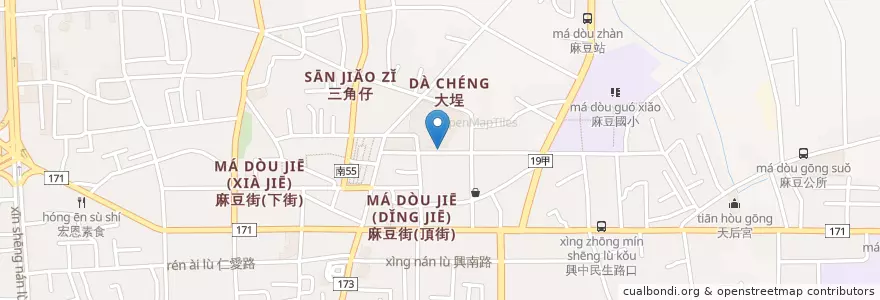 Mapa de ubicacion de 永鱻虱目魚 en تایوان, 臺南市, 麻豆區.