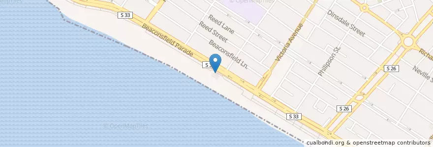 Mapa de ubicacion de South Melbourne Life Saving Club en Australie, Victoria, City Of Port Phillip.