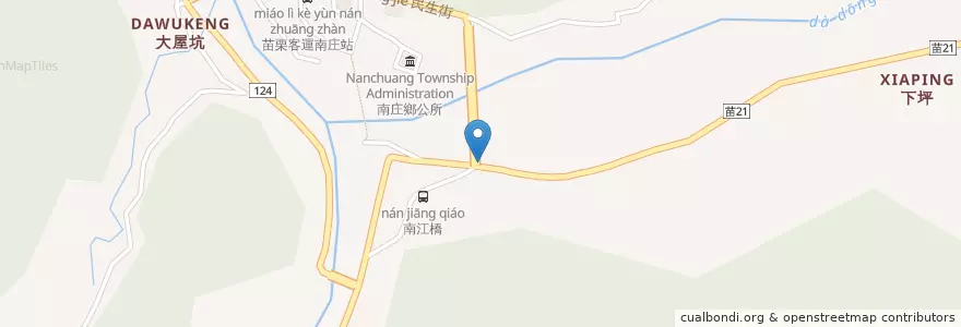 Mapa de ubicacion de 桂花園 en تايوان, مقاطعة تايوان, 苗栗縣, 南庄鄉.