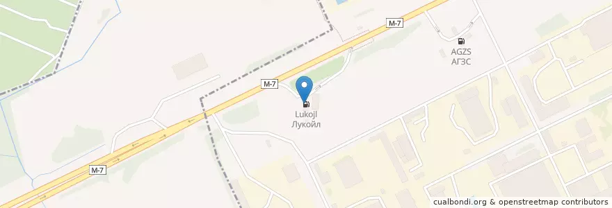 Mapa de ubicacion de Лукойл en Russland, Föderationskreis Zentralrussland, Oblast Wladimir, Собинский Район, Колокшанское Сельское Поселение.
