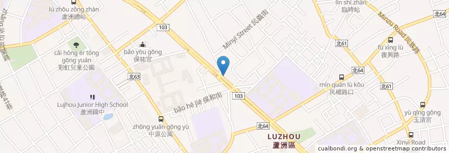 Mapa de ubicacion de 星巴克 en Taiwan, Neu-Taipeh, Luzhou.