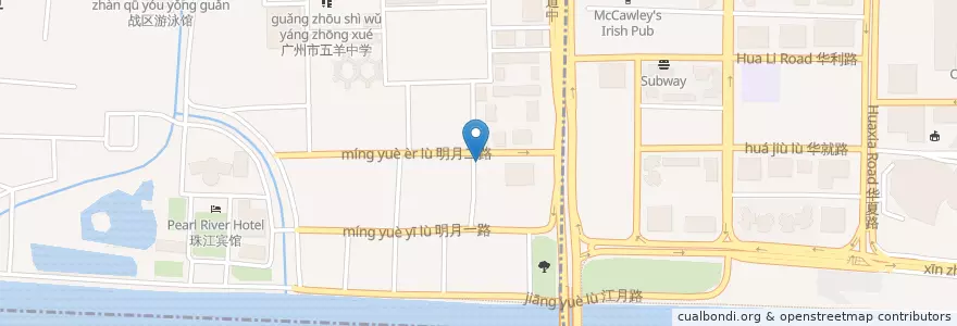 Mapa de ubicacion de 日照工场 en Китай, Гуандун, Гуанчжоу, 越秀区, 东山街道.