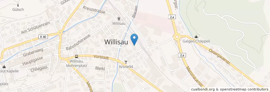 Mapa de ubicacion de Regionalbibliothek Willisau en 스위스, Luzern, Willisau.