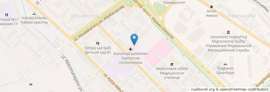 Mapa de ubicacion de Панда en 俄罗斯/俄羅斯, 北高加索联邦管区, 达吉斯坦共和国, Городской Округ Махачкала.