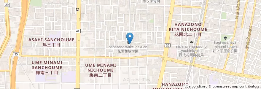 Mapa de ubicacion de こもれびカフェ en 일본, 오사카부, 오사카, 西成区.