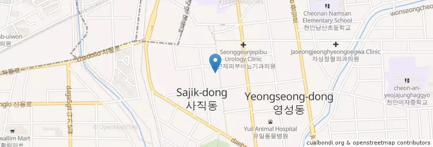 Mapa de ubicacion de 천안중앙시장 en Coreia Do Sul, Chungcheong Do Sul, 천안시, 동남구.