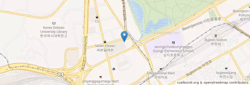 Mapa de ubicacion de 이디야커피 en 대한민국, 부산, 부산진구.