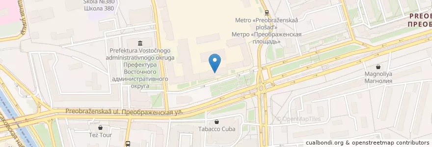 Mapa de ubicacion de Правда Кофе en روسيا, Центральный Федеральный Округ, Москва, Восточный Административный Округ, Район Преображенское.