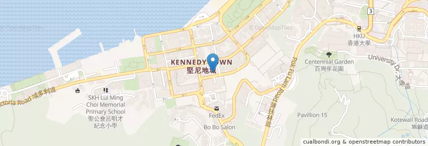 Mapa de ubicacion de 大家樂 Cafe de Coral en China, Guangdong, Hongkong, Hongkong, New Territories, 中西區 Central And Western District.