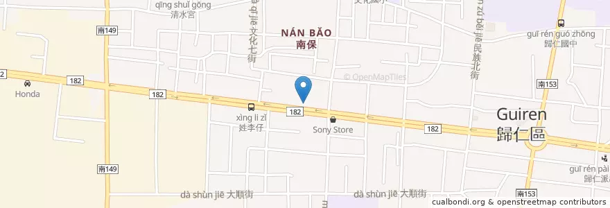 Mapa de ubicacion de 三皇三家 en Тайвань, Тайнань, 歸仁區.