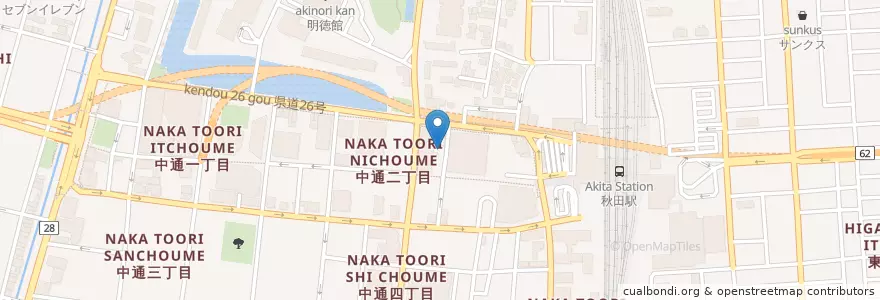 Mapa de ubicacion de アンサナ en 일본, 아키타현, 秋田市.