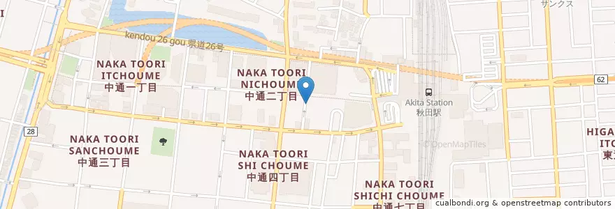Mapa de ubicacion de カフェバー 集 en 日本, 秋田県, 秋田市.