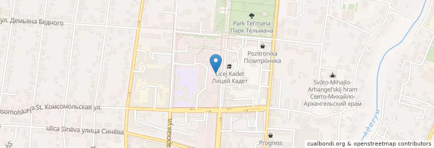 Mapa de ubicacion de «Рай пицца» en Russland, Föderationskreis Südrussland, Region Krasnodar, Rajon Krymsk, Крымское Городское Поселение.