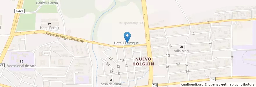 Mapa de ubicacion de Sala de Fiesta "El Pétalo" en Cuba, Holguín, Holguín.