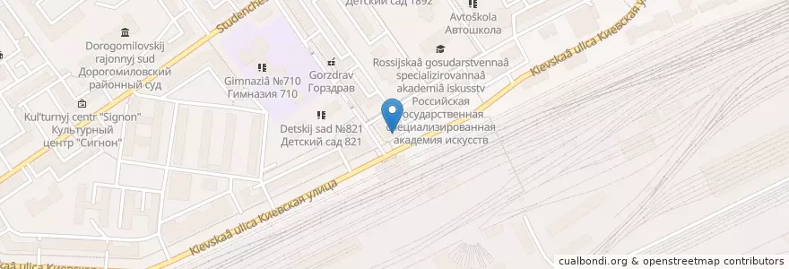 Mapa de ubicacion de Бельта en Russia, Central Federal District, Moscow, Western Administrative Okrug, Dorogomilovo District.
