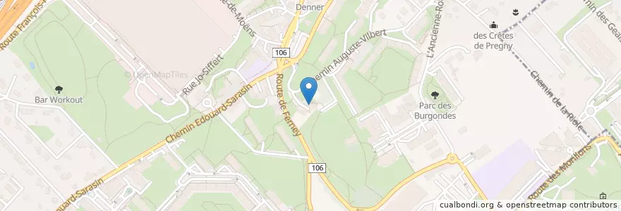 Mapa de ubicacion de Eglise St-Hippolyte en Switzerland, Geneva, Geneva, Le Grand-Saconnex.