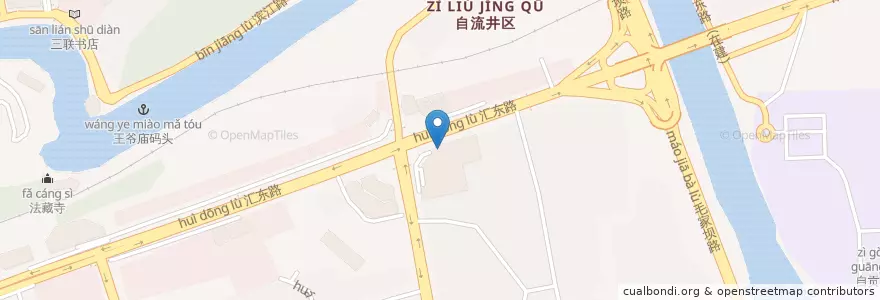 Mapa de ubicacion de 汇东影城 en China, Sujuão, 自贡市, 自流井区.