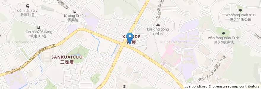Mapa de ubicacion de 大樹文山藥局 en 台湾, 新北市, 台北市, 文山区.