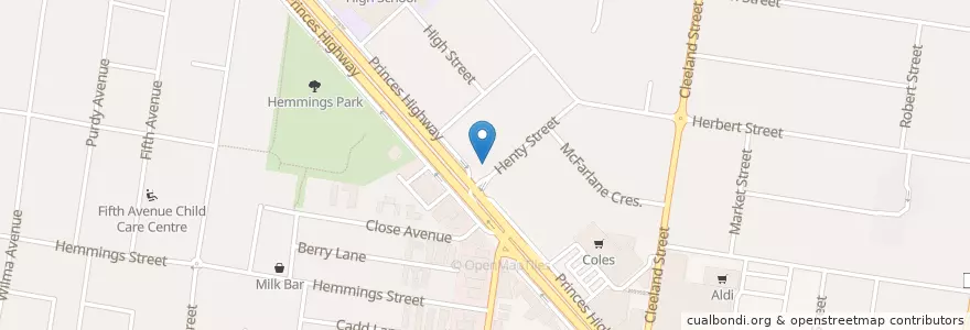 Mapa de ubicacion de X-Ray Clinic en Avustralya, Victoria, City Of Greater Dandenong.