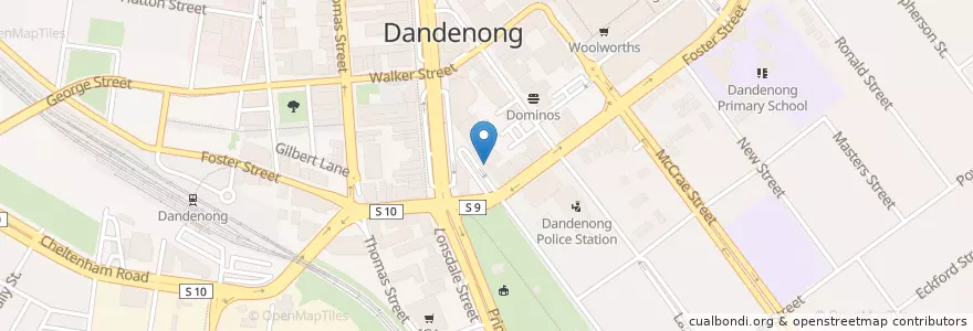 Mapa de ubicacion de Uni Radiology en Avustralya, Victoria, City Of Greater Dandenong.