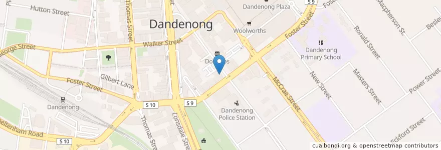Mapa de ubicacion de Pizza Hut en 오스트레일리아, Victoria, City Of Greater Dandenong.