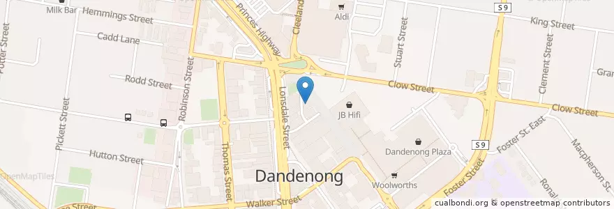 Mapa de ubicacion de Asian Bar 三元 en Australië, Victoria, City Of Greater Dandenong.