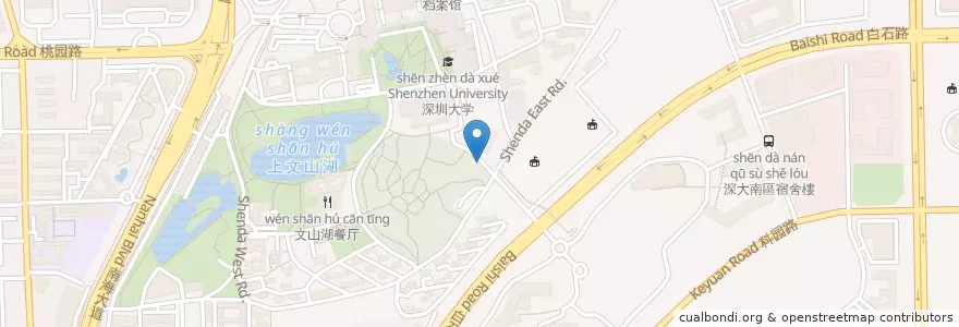 Mapa de ubicacion de 杜鹃山快递中心 en China, Cantão, Shenzhen, 南山区, 粤海街道.