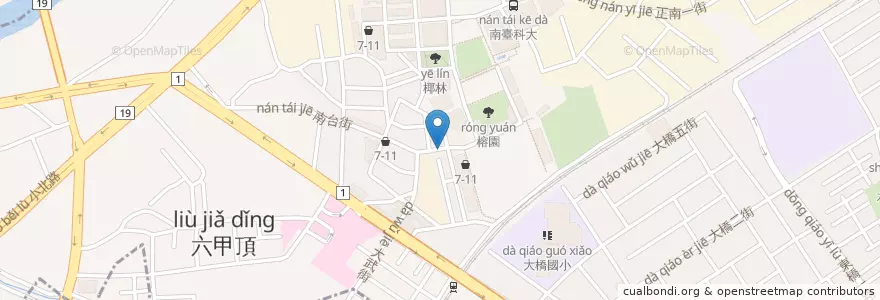 Mapa de ubicacion de YOYO網路飲品生活館 en Taiwán, 臺南市, 永康區.