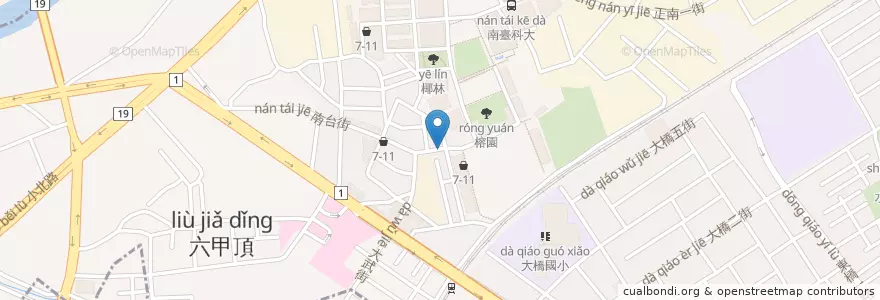 Mapa de ubicacion de Aina 廚房 早午餐 en 臺灣, 臺南市, 永康區.
