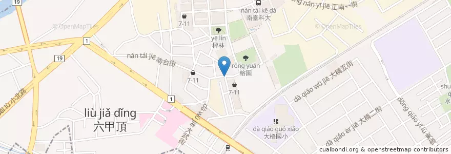Mapa de ubicacion de 九州御飯屋 en Taiwan, Tainan, Yongkang.