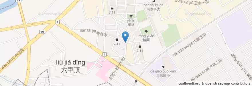 Mapa de ubicacion de 海洋世界 豆漿 早點 宵夜 en 臺灣, 臺南市, 永康區.
