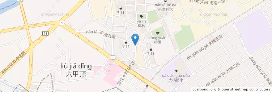 Mapa de ubicacion de 府城蔥抓餅 en 臺灣, 臺南市, 永康區.