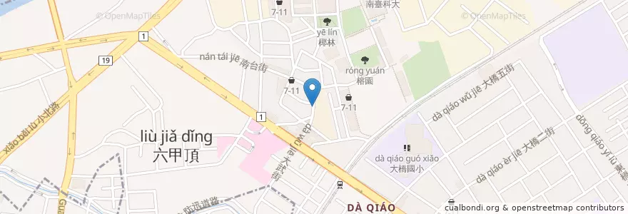 Mapa de ubicacion de 烙餅主題 en 臺灣, 臺南市, 永康區.