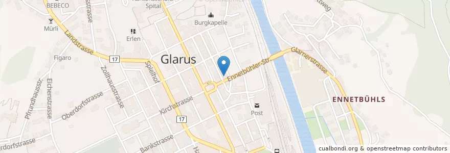 Mapa de ubicacion de Evangelisch-methodistische Kirche en Schweiz/Suisse/Svizzera/Svizra, Glarus, Glarus.