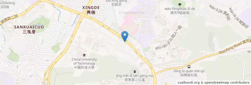 Mapa de ubicacion de 伊吉邦鍋貼店 en 臺灣, 新北市, 臺北市, 文山區.