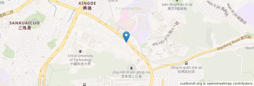 Mapa de ubicacion de 一口壽司 en Taiwan, 新北市, Taipei, 文山區.