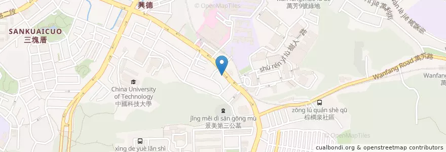 Mapa de ubicacion de 萬芳串烤屋 en تايوان, تايبيه الجديدة, تايبيه, 文山區.