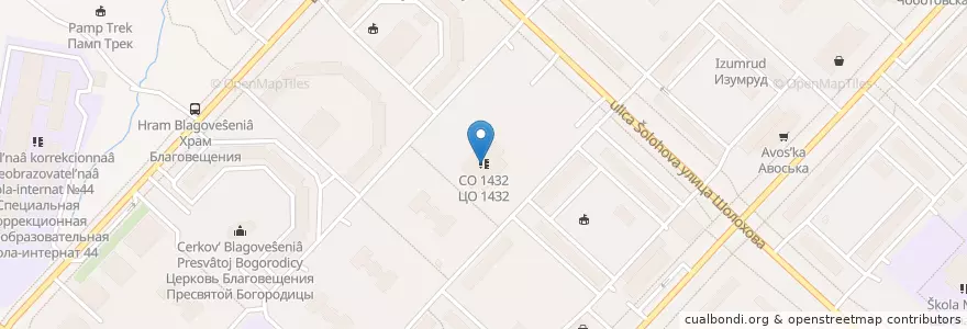 Mapa de ubicacion de ЦО 1432 en Россия, Центральный Федеральный Округ, Москва, Западный Административный Округ, Район Ново-Переделкино.
