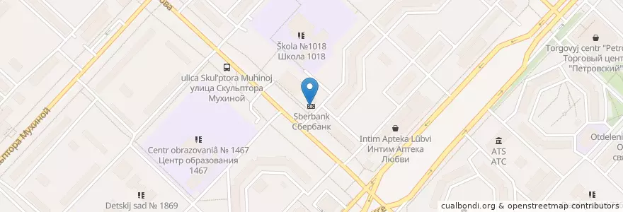 Mapa de ubicacion de Sberbank en Russia, Central Federal District, Moscow, Western Administrative Okrug, Novo-Peredelkino District.